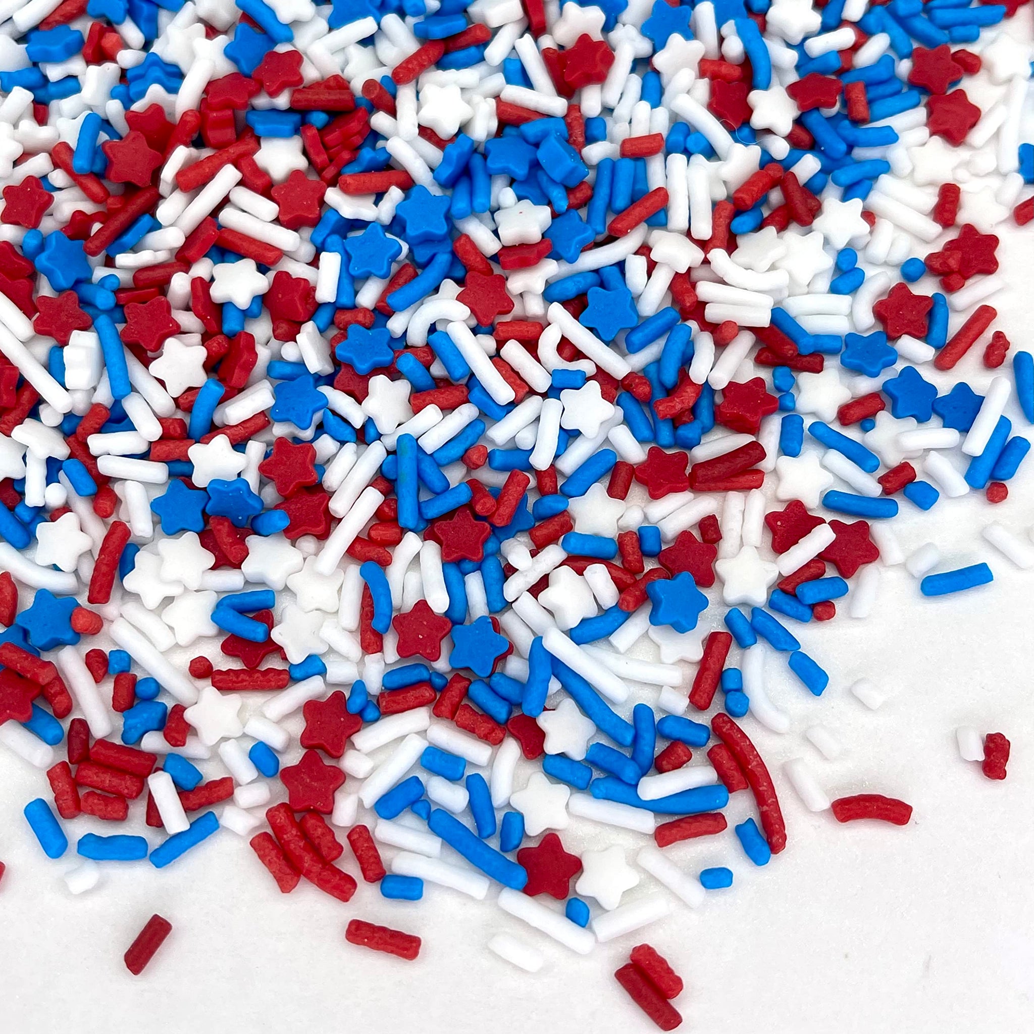 Sprinkles | Patriotic sprinkles | Red white and blue sprinkles | American sprinkles | Cookie sprinkles | July 4th sprinkles | Manvscakes |