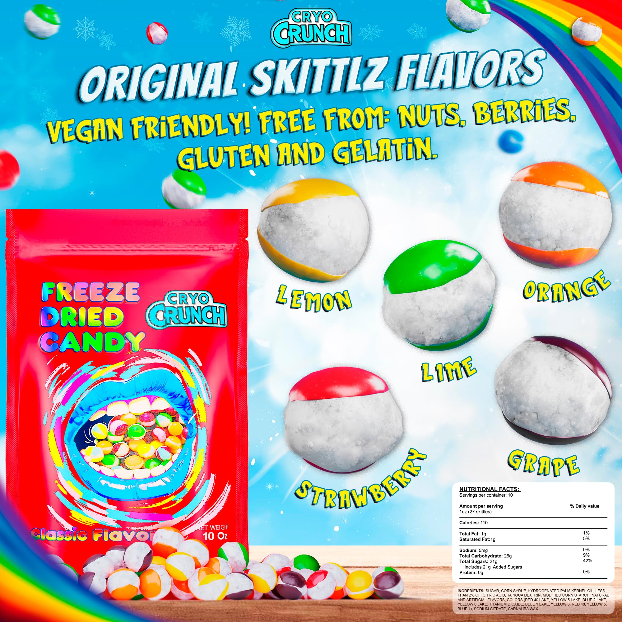 Freeze Dried Candy (10oz) By Primary Colors Candy - USA Made Freeze Dry Candy