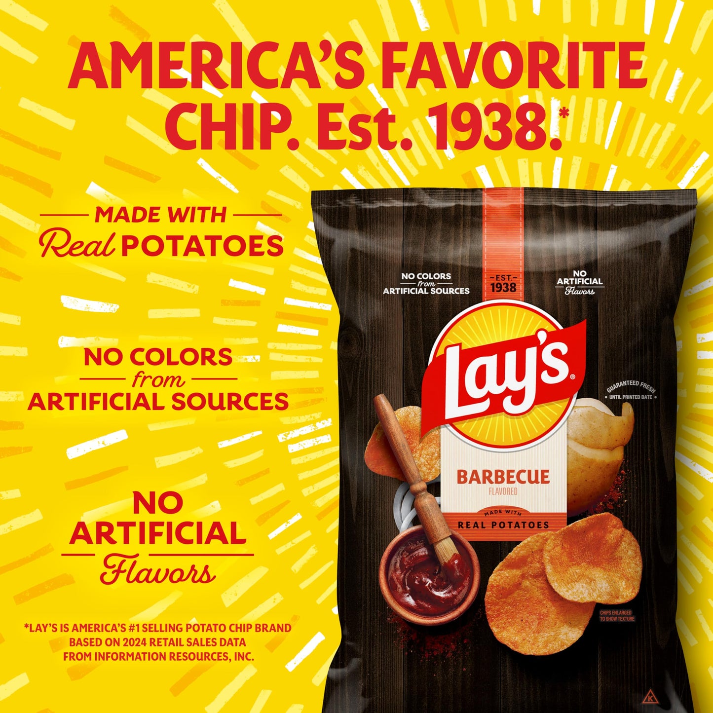 Lay's Potato Chips, Barbecue Flavor, 7.75 Oz