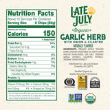 Late July Garlic Herb Organic Tortilla Chips, 10.1 Oz Bag