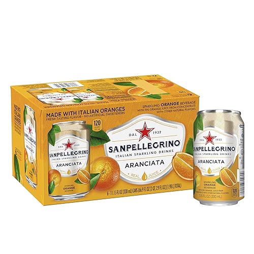 Sanpellegrino, Orange Italian Sparkling Drinks, 11.15 Fl Oz Cans, 6 Pack