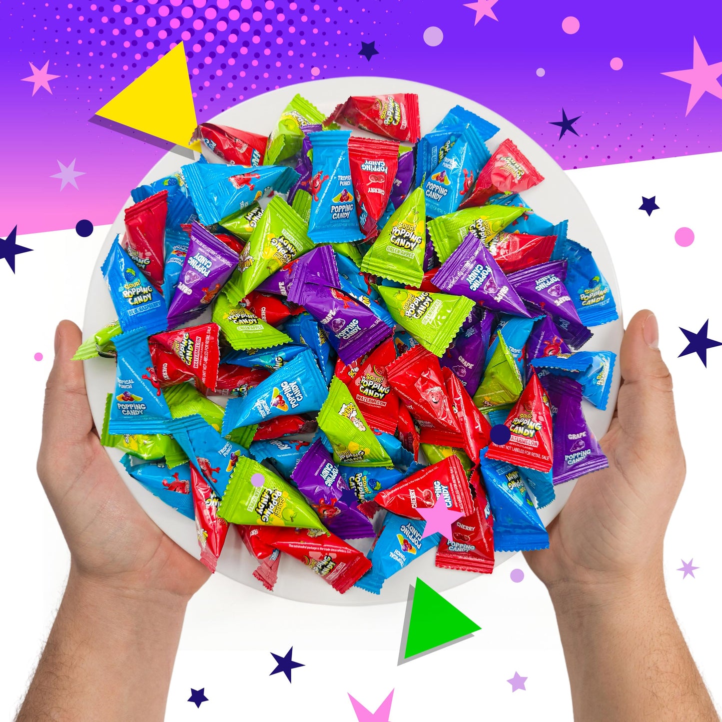 Popping Candy Assortment | 40 Mini Packs | Popping Rocks Candy Individually Wrapped | Sour & Sweet Assorted Fruit Flavors for Goodie Bags, Pinatas