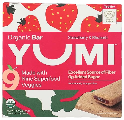 Yumi, Bars Toddler Strawberry Rhubarb Organic, 3.7 Ounce