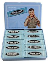 Black Jack (Blackjack) Gum Vintage Collectors Tin with 10 packs of BlackJack Gum - 4 PACK