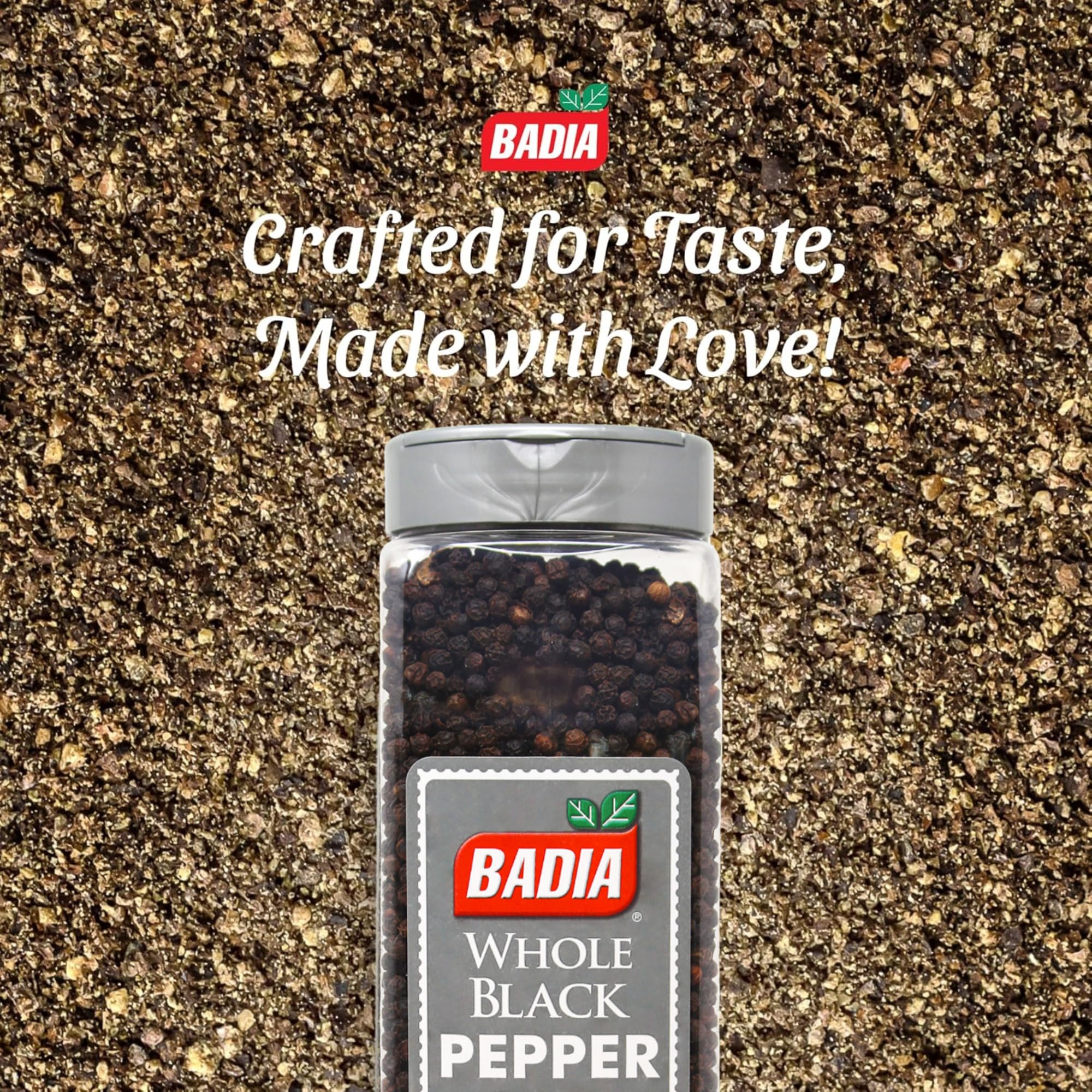 Badia Whole Black Pepper, 16 oz - Aromatic and Flavorful Peppercorns for Everyday Cooking