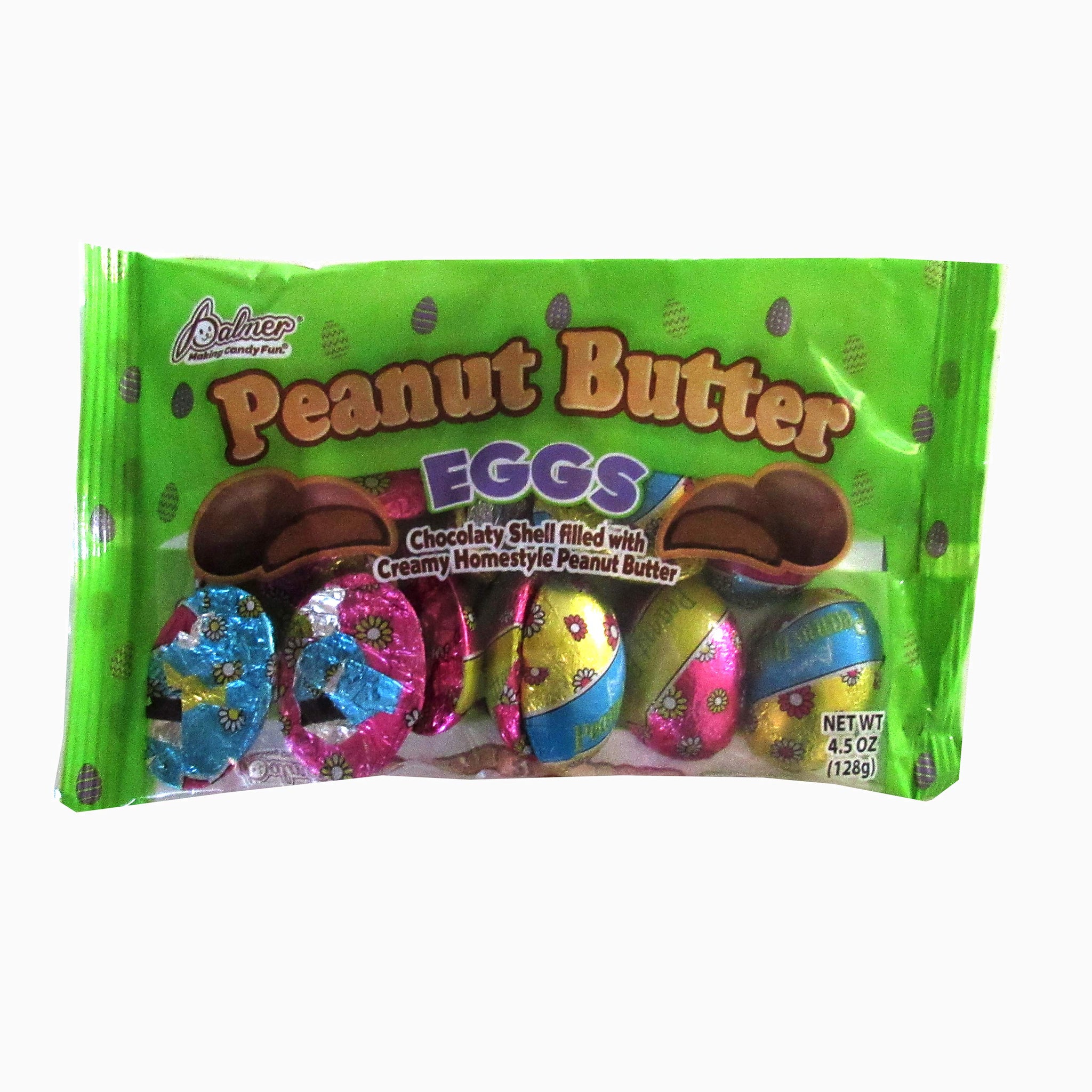 Palmer (1 bag) Easter Peanut Butter Eggs - Chocolaty Shell filled with Creamy Homestyle Peanut Butter - 4.5oz / 128 g