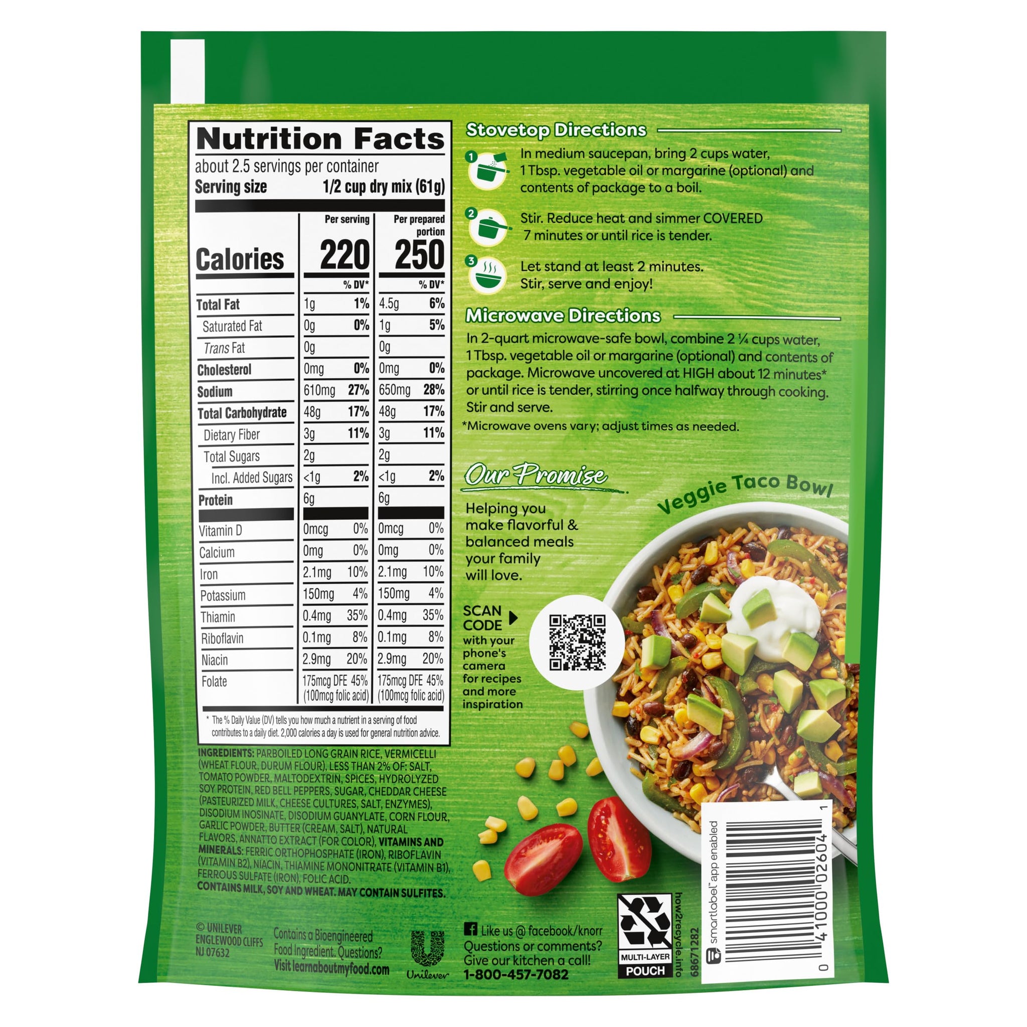 Knorr Rice Sides Taco Rice For a Tasty Rice Side Dish 5.4 oz