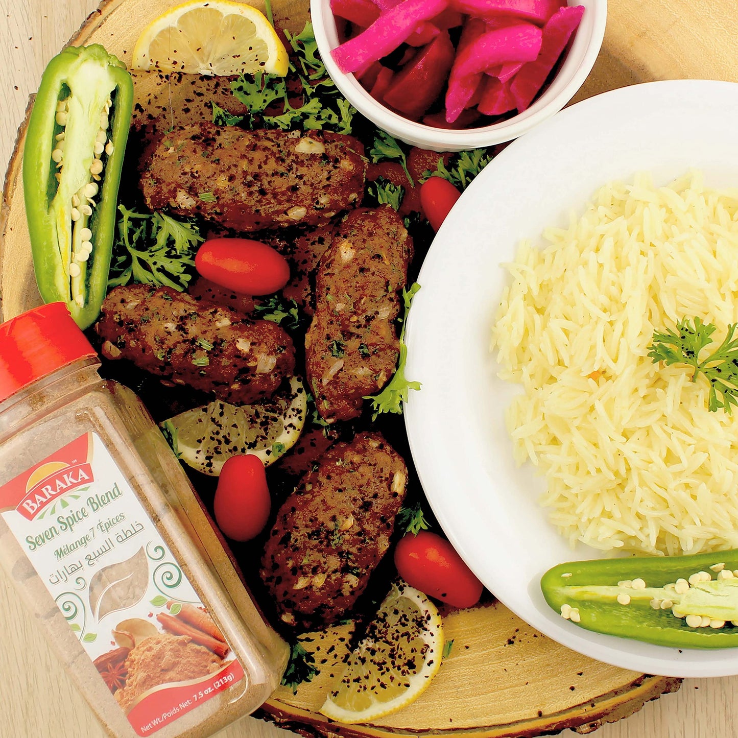 Baraka Seven Spice Seasoning Mix | Authentic Lebanese Baharat Spice Blend | All Natural, No Additives, No Preservatives, NO MSG Middle Eastern Bahart