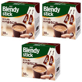 Blendy Stick Cafe Au Lait Slightly Bitter Taste 0.42oz X 30pcs Pack of 3