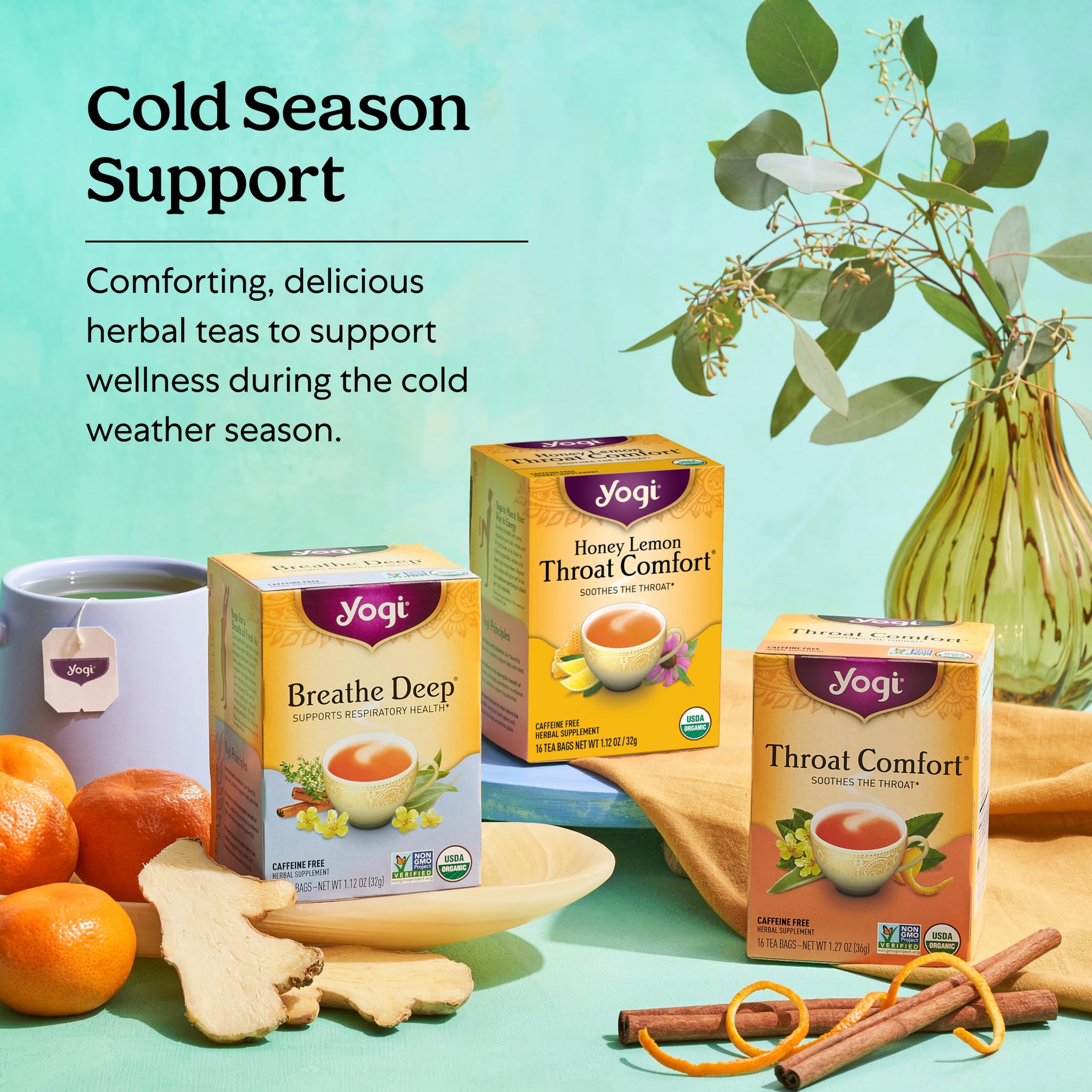 Yogi Tea Breathe Deep Tea - 16 Tea Bags per Pack (6 Packs) - Organic Respiratory Tea - Supports Respiratory Health - Includes Licorice Root