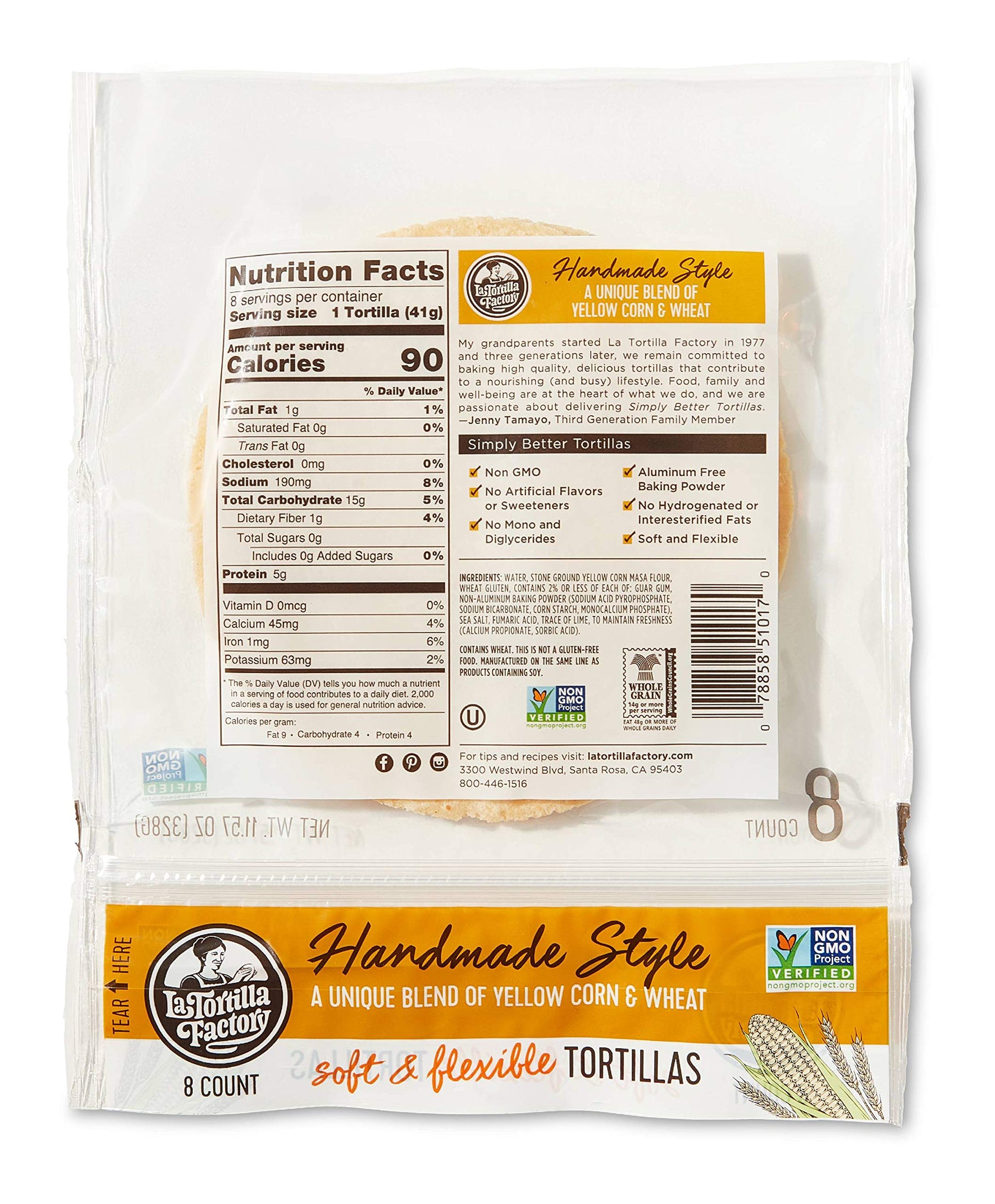 La TortilLa Factory Yellow Corn Tortillas, 1 EA