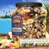 Tropical Mix - Fruit and Nut Trail Mix by It’s Delish, 2.5 lbs Jumbo Reusable Container Jar | Energy Boost Healthy Snack with Protein & Vitamins