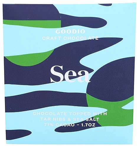 Goodio Nordic Flavors Chocolate Bar, Sea, 1.7 oz, Vegan, Gluten-free, Soy-Free, non-GMO