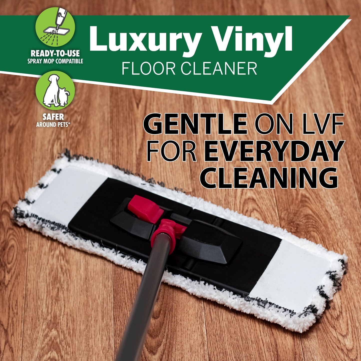 OdoBan Ready-to-Use Luxury Vinyl Floor Cleaner, Streak Free and Neutral PH Formula, Made in the USA, Scentless, 32 Oz Spray 2-Pack