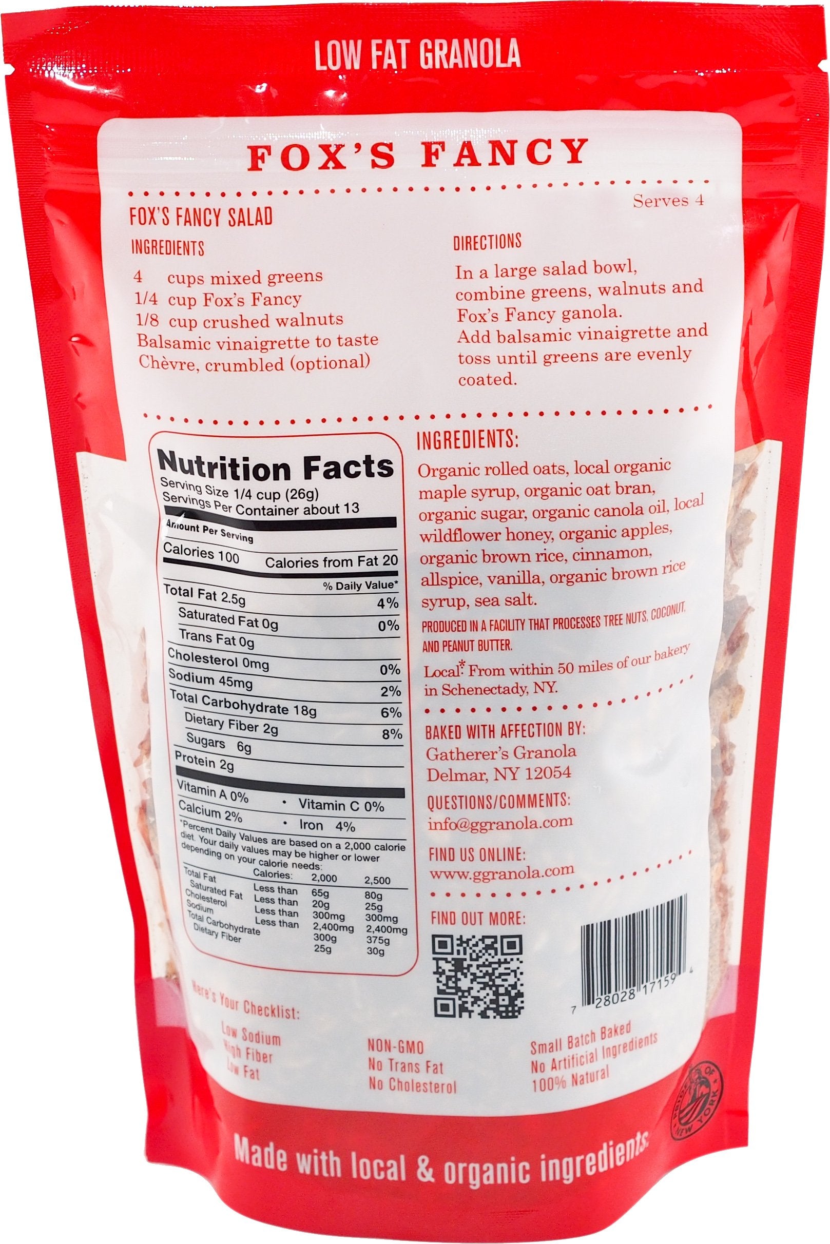 Gatherers Gourmet Granola Foxs Fancy Granola, 9 oz