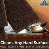 Heavy Duty XL Brown Scouring Pad 5 Pack. 10 x 4.5in Large Multipurpose Nylon Scrubbing Sponges. Clean Bathrooms, Kitchens, Counters and Floors