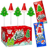 60 Pack Christmas Lollipops - Individually Wrapped Christmas Holiday Themed Hat And Tree Lollipops - Colorful Red & Green Designs & Delicious Flavor
