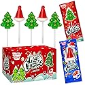 60 Pack Christmas Lollipops - Individually Wrapped Christmas Holiday Themed Hat And Tree Lollipops - Colorful Red & Green Designs & Delicious Flavor