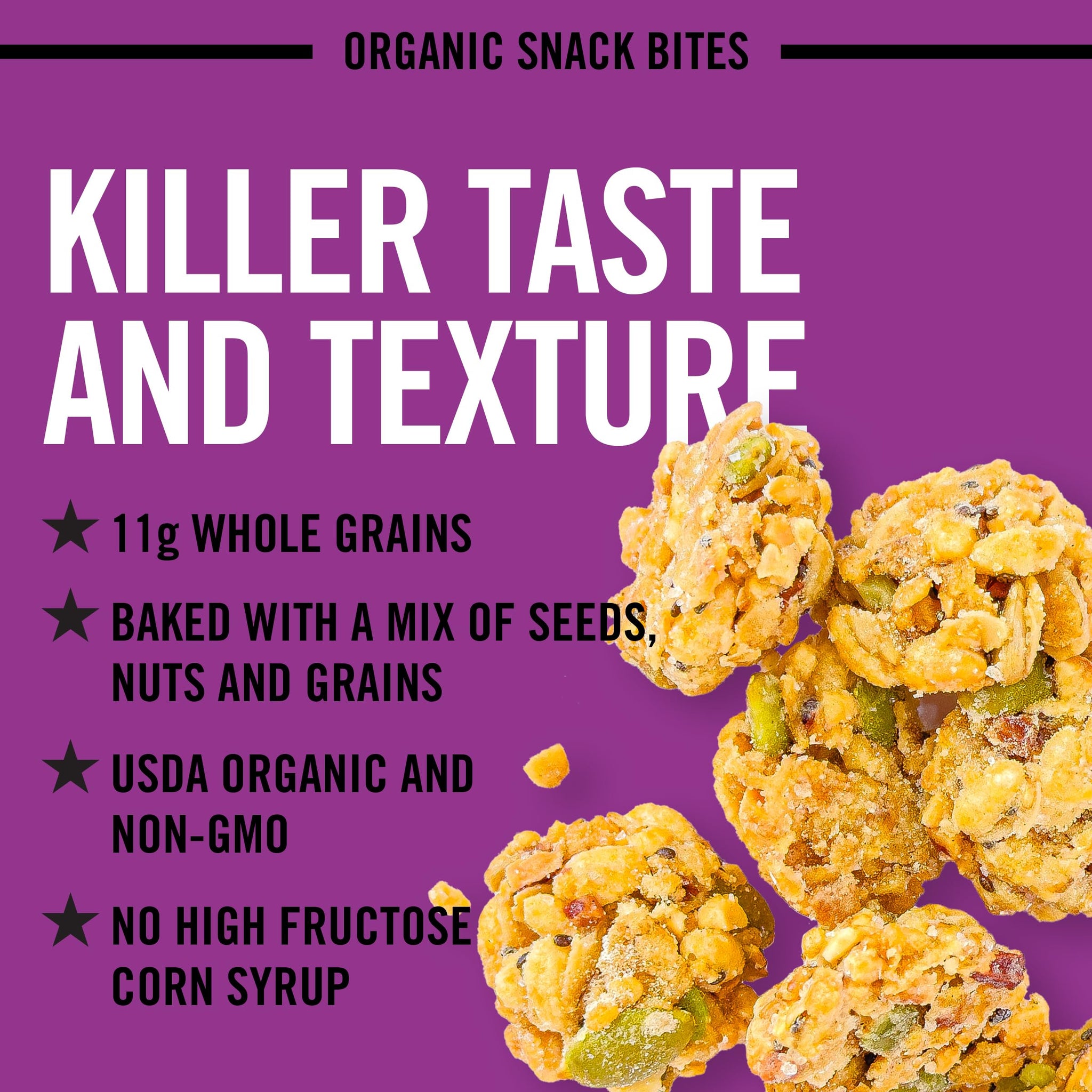 Dave's Killer Bread Toasted Garlic Organic Snack Bites, Garlic Organic Snacks, 7.2 oz