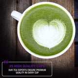 Tipson Organic Matcha Green Tea - Blueberry Flavor - 25 Foil Enveloped Double Chambered Bags - Keto/Paleo
