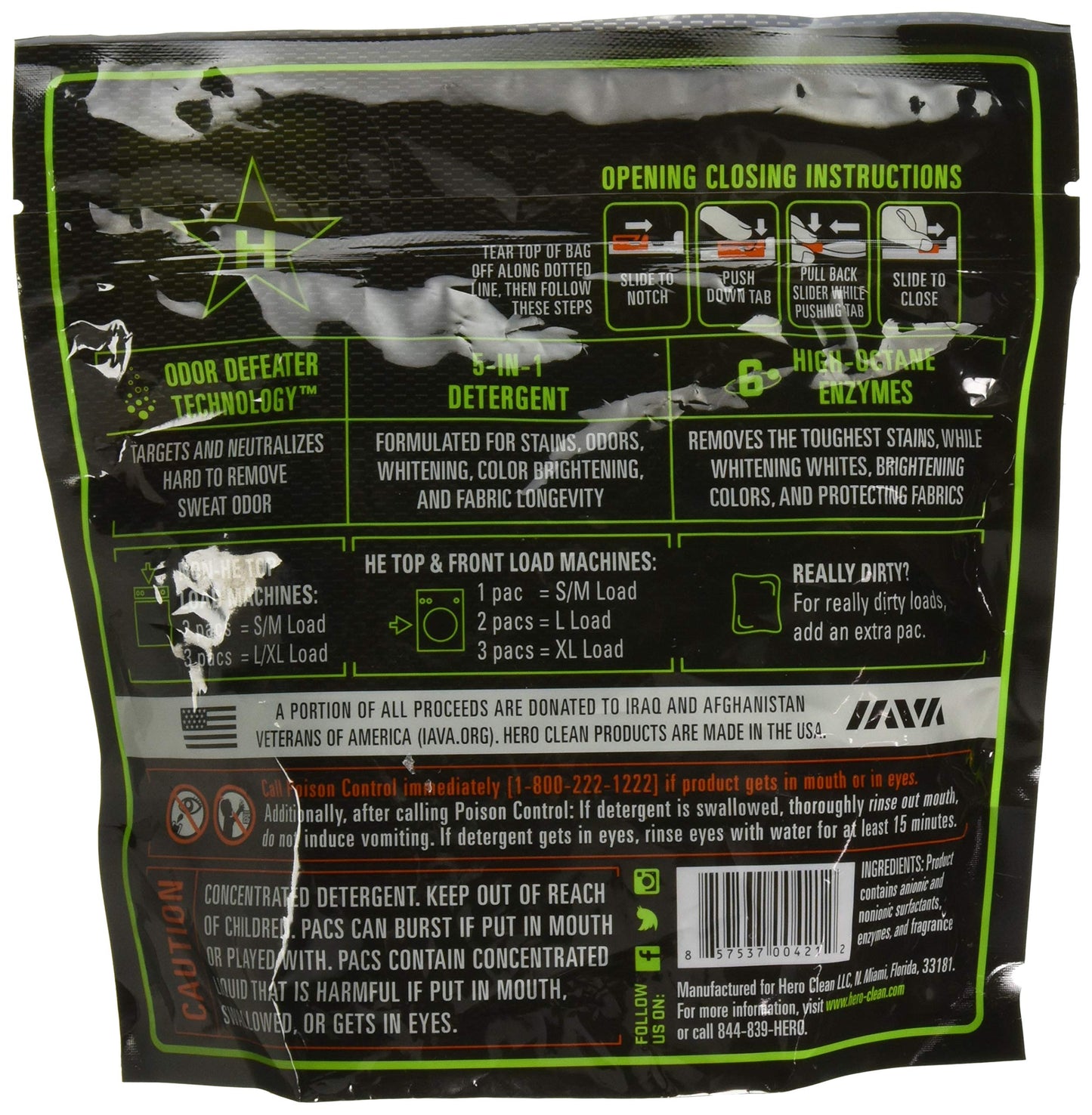 Hero Clean Laundry Detergent PACS, Scent 1, 25-Count