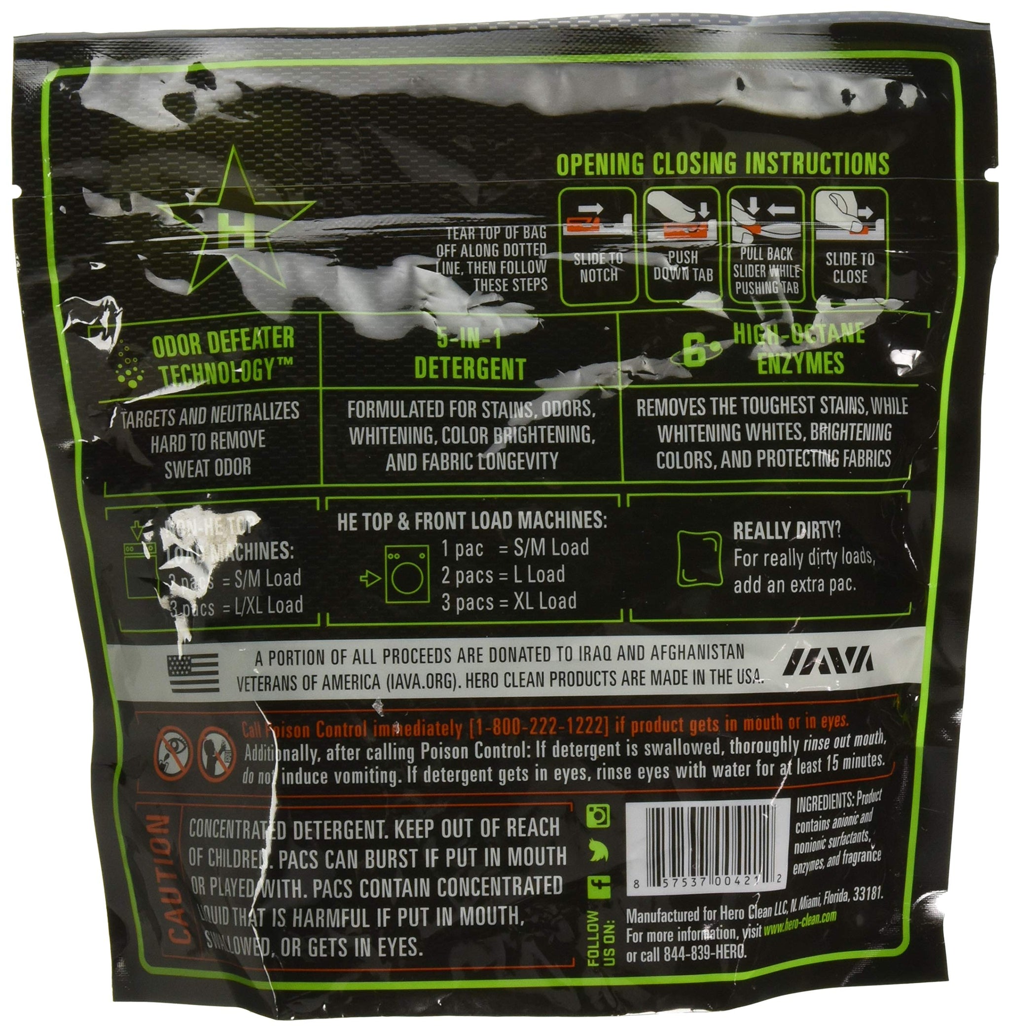 Hero Clean Laundry Detergent PACS, Scent 1, 25-Count