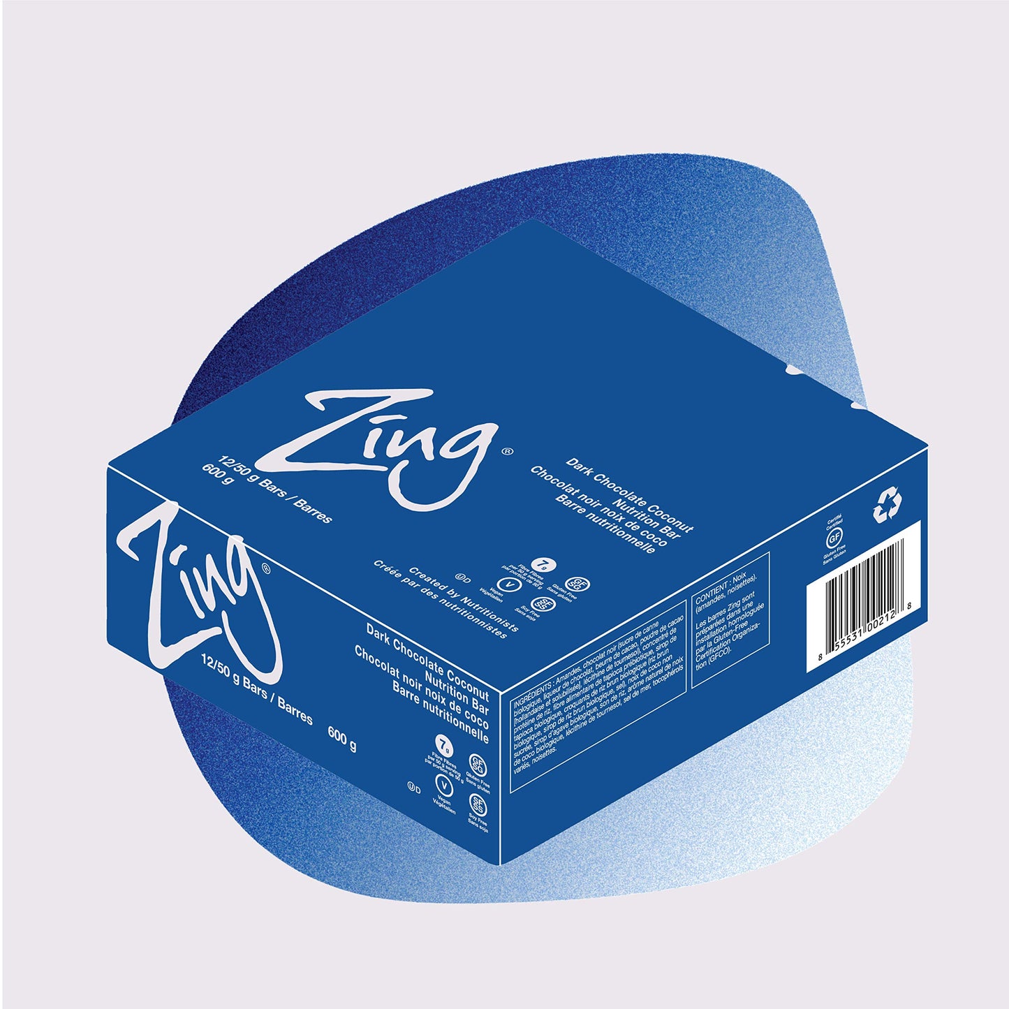 ZING Dark Chocolate Coconut Bar, 1.76 Oz (Pack of 12)