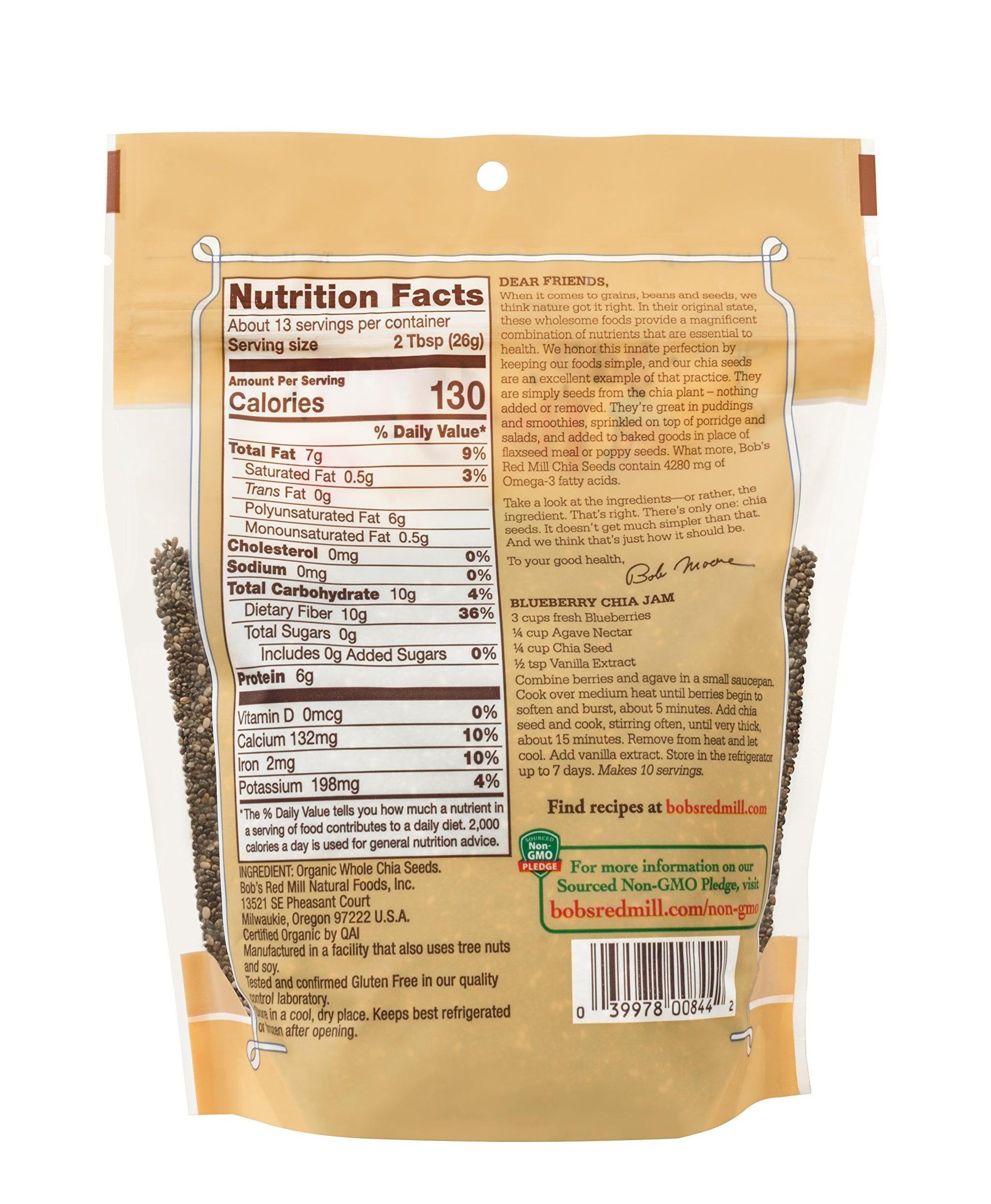 Bob's Red Mill Organic Chia Seed, 12oz (Pack of 1) - Non GMO, Vegan, Keto Friendly, Paleo Friendly, Kosher