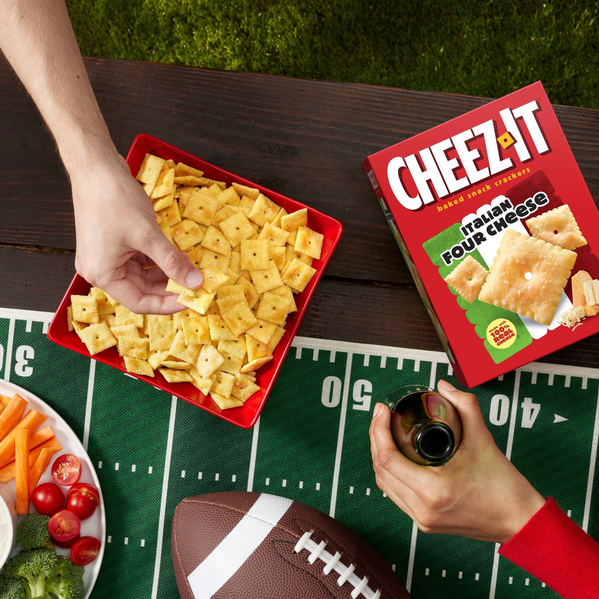 Cheez-It Cheese Crackers, Baked Snack Crackers, Office and Kids Snacks, Italian Four Cheese, 12.4oz Box (1 Box)