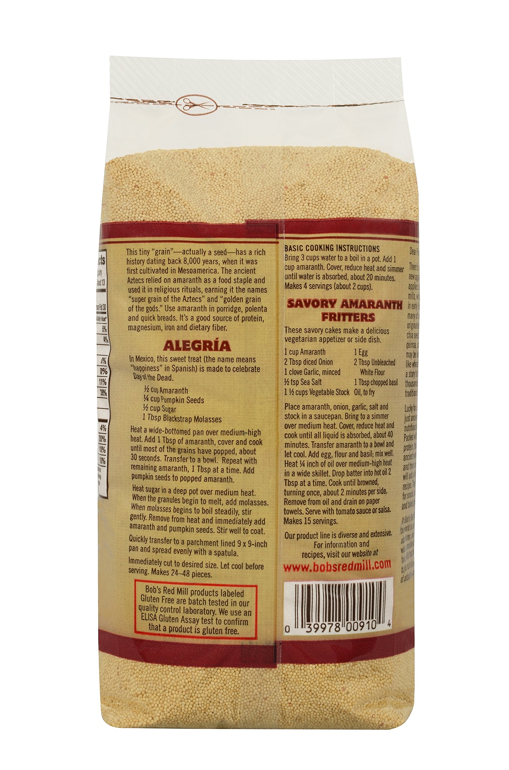 Bob's Red Mill Organic Whole Grain Amaranth, 24 Oz (4 Pack)