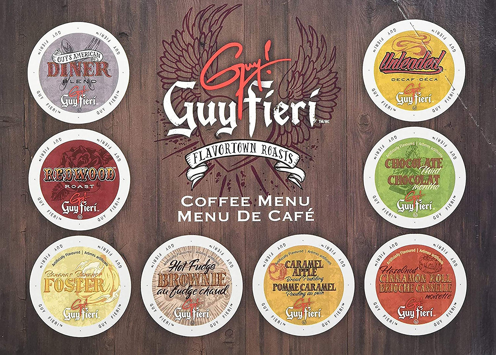 Guy Fieri Flavortown Coffee Pods, Caramel Apple Bread Pudding Flavored Coffee, Medium Roast Coffee, Single Serve for Keurig K Cups Machine, 24 Count…