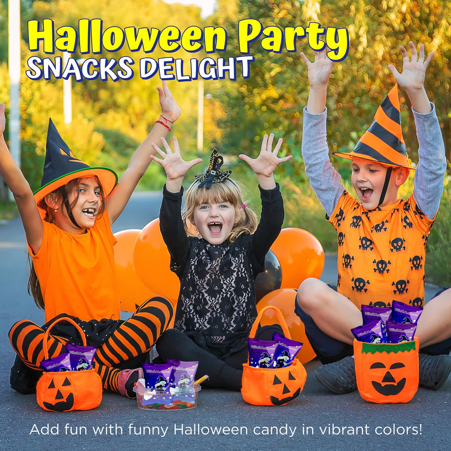 4E's Novelty 24 Pack Halloween Mini Marshmallows Indvidually Wrapped Vanilla Flavor - Halloweens Candy for Kids in Bulk, Snacks for Trick or Treat, 17
