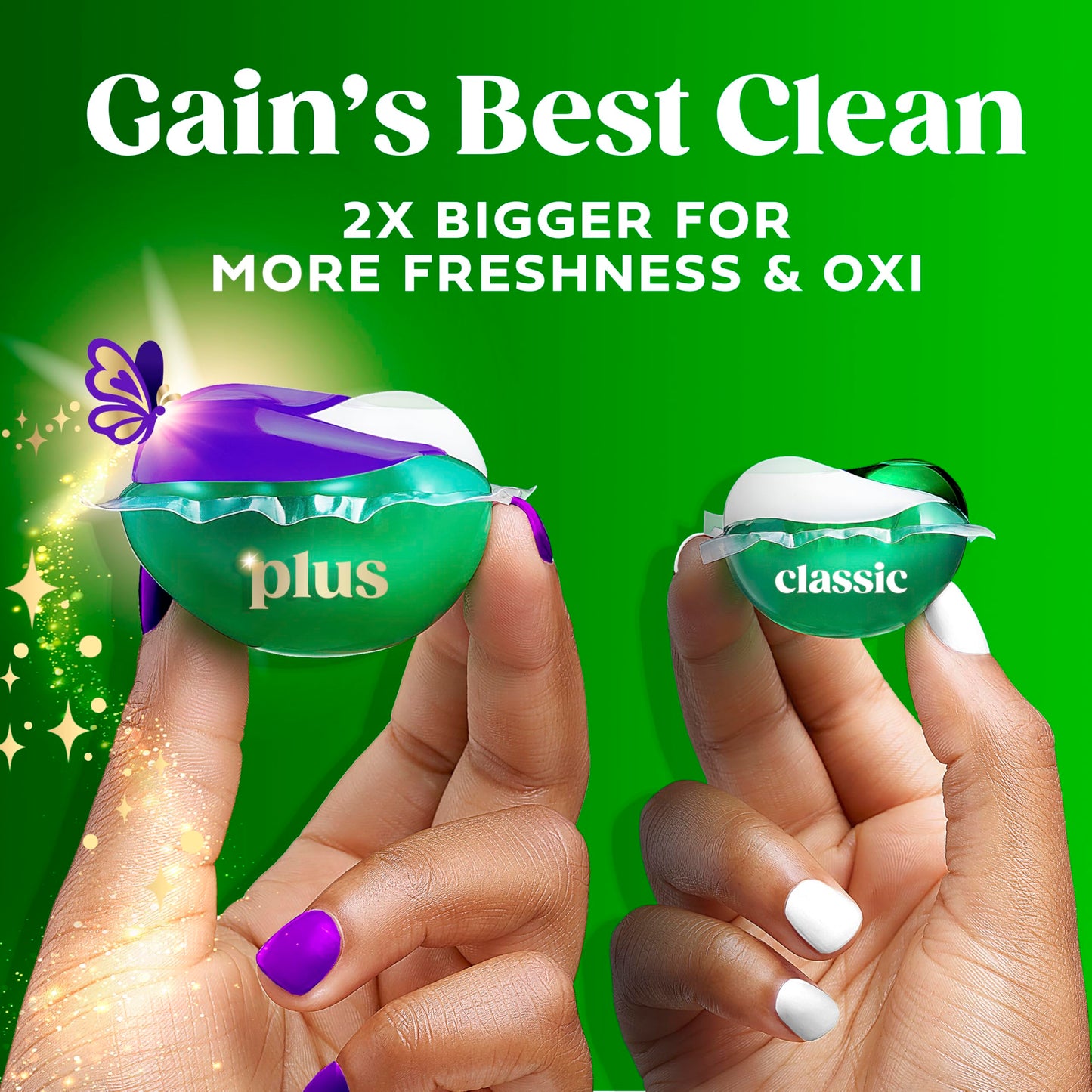 Gain Plus Flings Liquid Laundry Detergent Pods, Gain's Best Clean, All-In-One Pacs, Moonlight Breeze Scent, 45 Count