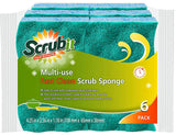 SCRUBIT Multi-Use Scrub Sponge - Non-Scratch Kitchen Sponges for Dishes, Pots & Pans - Heavy Duty & Odor-Free Rippled Scrubbing Pad, Designed