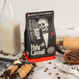 Bones Coffee Company Holy Cannoli, Baked Cannoli Flavored Coffee, Medium Roast Low Acid Arabica Beans Compatible with Auto drip and French Press