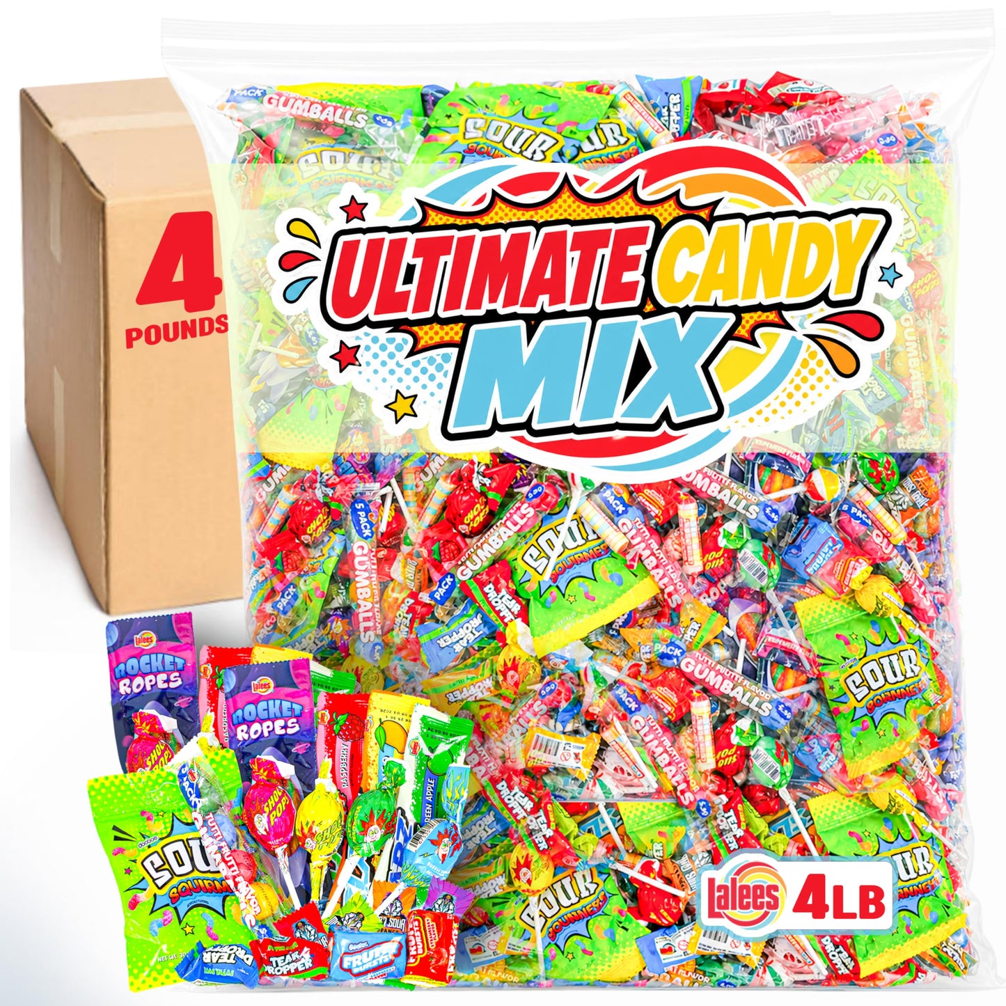 Lalees Ultimate Candy Mix - 4 Pounds - Pinata Candy Assortment - Birthday Party Favors - Novelty Fun Candies
