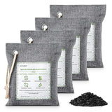 CLEVAST Bamboo Charcoal Air Purifying Bags - (Large, 4×200g), Removes Odors and Moisture, Nature Fresh Air Purifier Bags, Odor Eliminator for Home