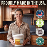 Farmer Bob's Beef Tallow for Cooking 7 lb Bucket - Pure Rendered Beef Fat - 400°F Smoke Point - Deep Frying, Grilling, Soap Making - Keto-Friendly