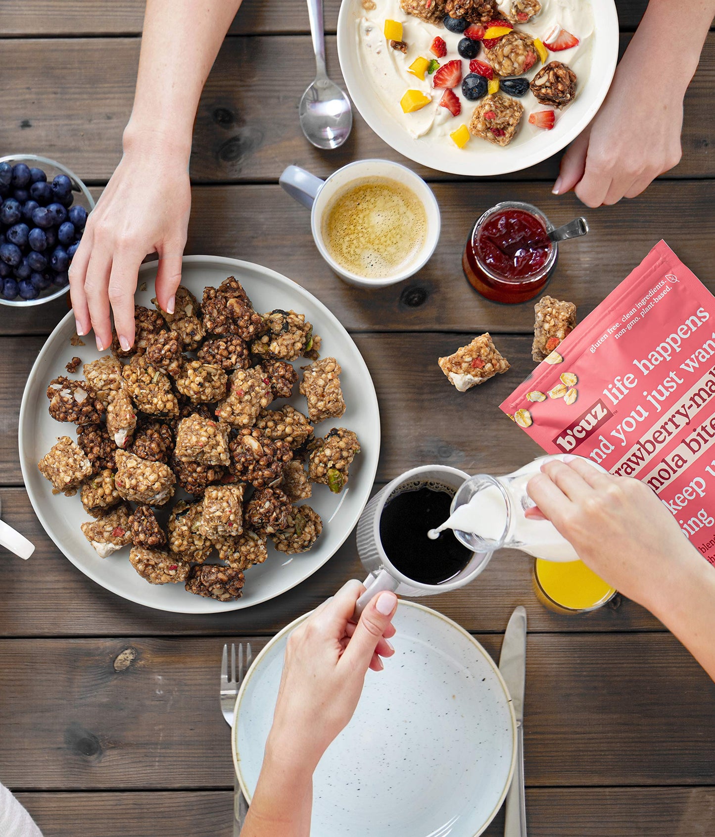 B'cuz Granola Bites 3-Bag Gluten Free Healthy Snacks for adults, Healthy Granola Gluten Free Snack - Kosher Snacks for Kids, Vegan Snack - 3 oz