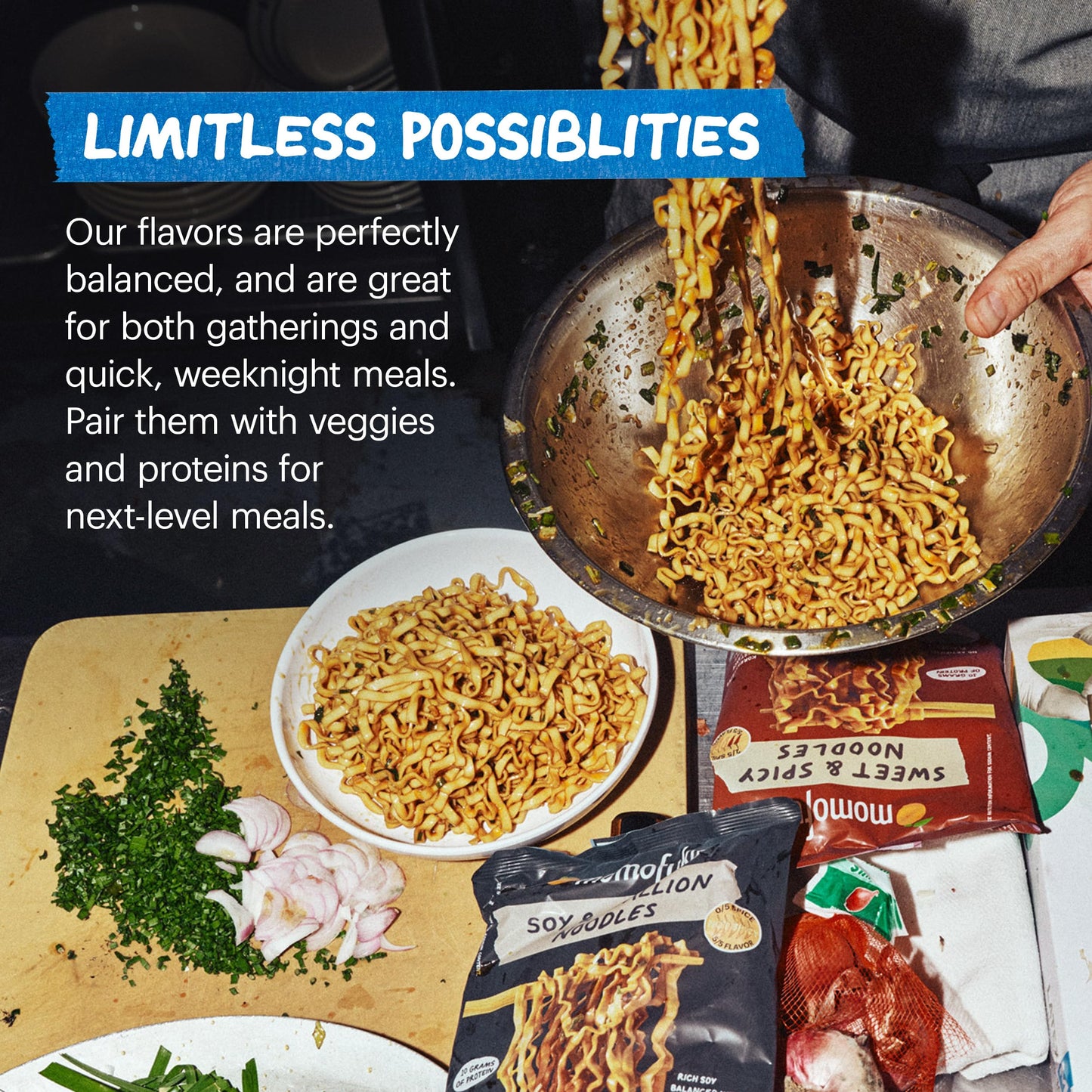 Momofuku Soy and Scallion Ramen Noodles by David Chang, 4 Pack of Restaurant Quality Air-Dried Instant Noodles Now with More Sauce & 10g of Protein