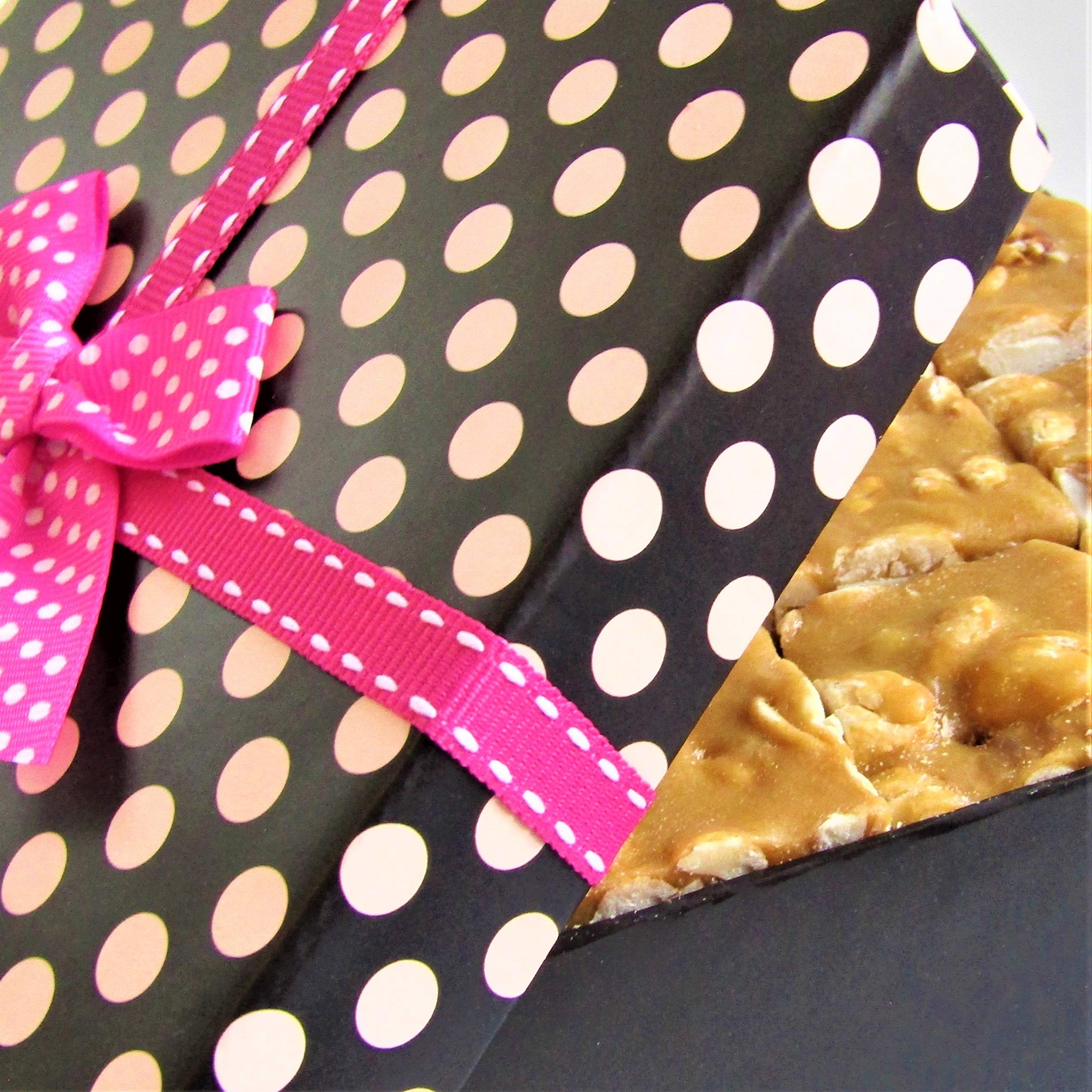 Gourmet Valentines Peanut Brittle Gift Box - by It's Delish | Mothers Day Gift | Handmade Old-Fashioned Style | Beautiful & Delicious Square Cut