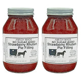 Amish Pie Filling and Topping - TWO 32 Oz Jars (Strawberry Rhubarb NSA)