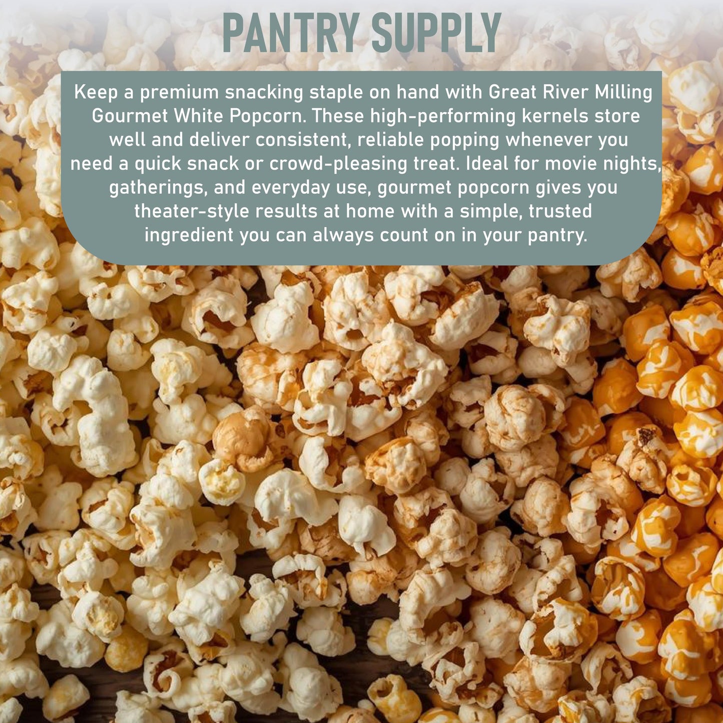 Great River Milling White Popcorn Kernels | Gluten Free Non-GMO Whole Grain Popping Corn | Vegan, Made in USA | Light Tender Popcorn for Air Popper