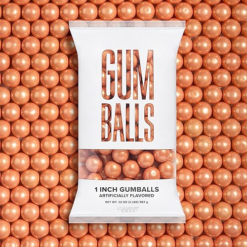 Candy Envy - Shimmer Rose Gold Gumballs - 1 Inch - Approximately 113 Gumballs Per 2lb Bag - Bulk Rose Gold Candy - North American Made & Kosher