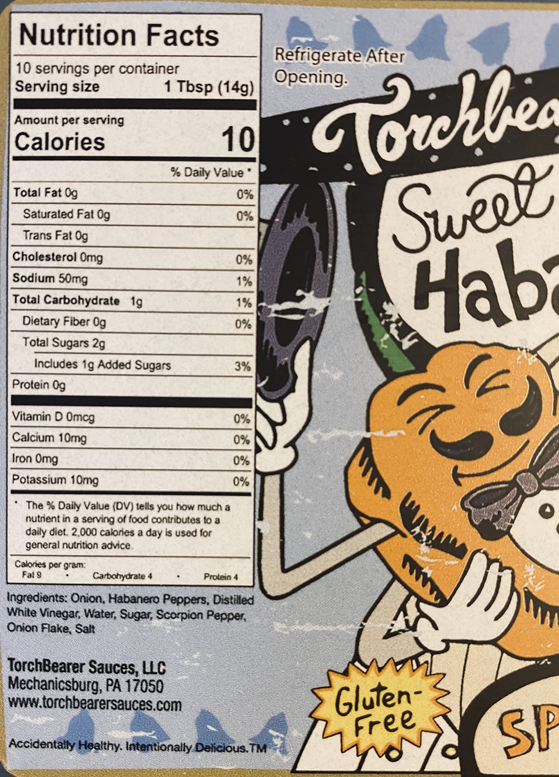 Torchbearer Sauces Sweet Onion Habanero (Spicy), 5 Ounces, All Natural, Vegan, Extract-Free, Made in USA and Featured on Hot Ones! (5 oz, 1)