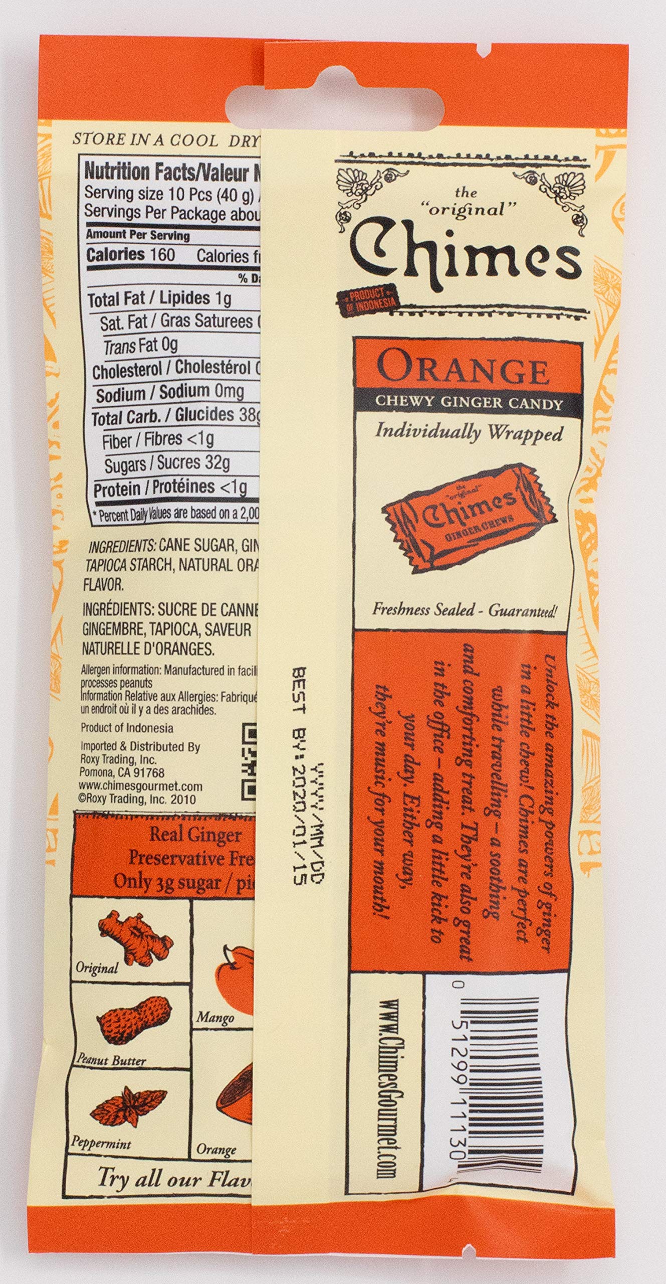Chimes Ginger Chews - Orange Citrus - 1.5 oz - Case of 12