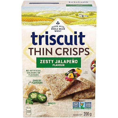 Triscuit Thin Crisps Zesty Jalapeno Crackers, 200g/ 7.1 oz. Box