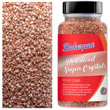 Bakerpan Pearlized Sugar Sprinkles for Baking - 5 Ounce - Sparkling Rose Gold Decorating Sugar Crystals for Cookies, Cake Pops, Ice Cream (Made in