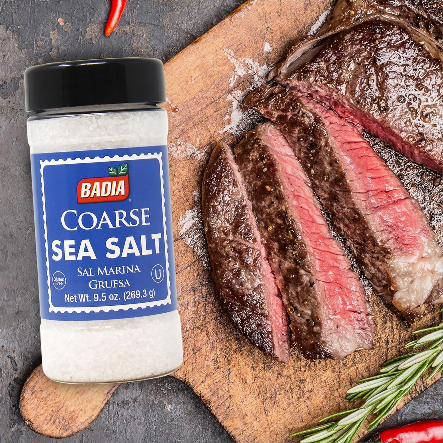 Badia Coarse Sea Salt, 9.5 oz - Natural Crystal Salt for Cooking, Grilling & Everyday Enhancement