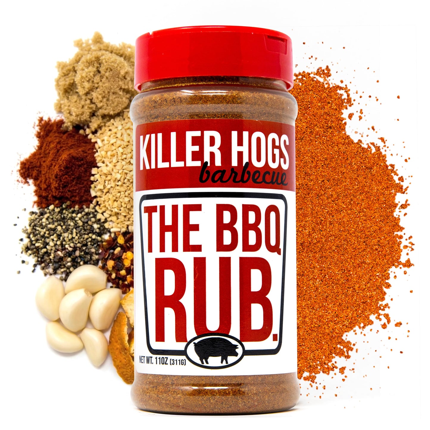 Killer Hogs The BBQ Rub, Championship Barbecue Grill and Smoking Seasoning, Spice Blend for Beef, Steak, Ribs, Burgers, Pork, and Chicken, 11 oz